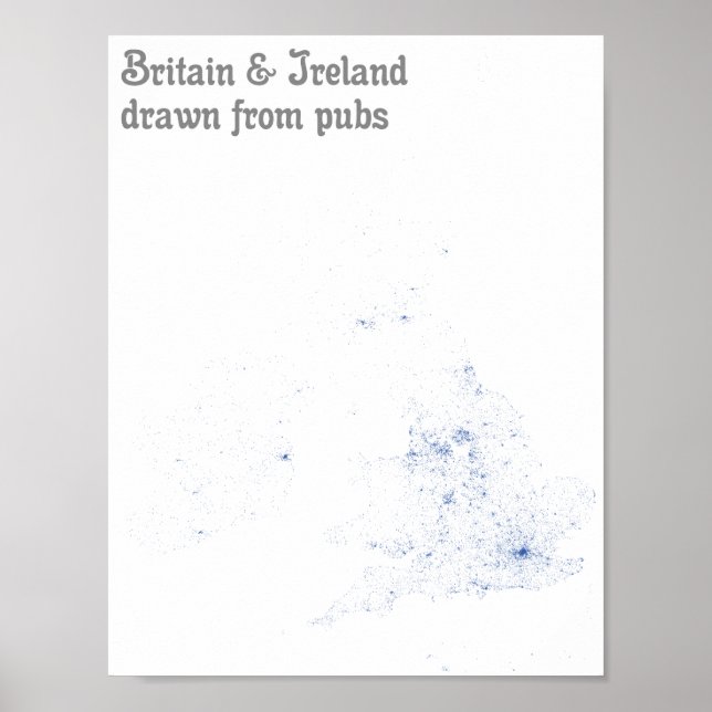 Póster Gran Bretaña e Irlanda extraídos de los pubs - Map (Frente)