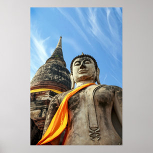 Póster Gran Buda en Ayutthaya, Tailandia