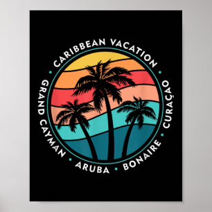 Póster Gran Caimán Islas Abc Vacaciones Crucero Caribe