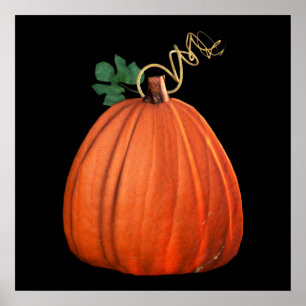 Póster Gran Calabaza Naranja Whimsical