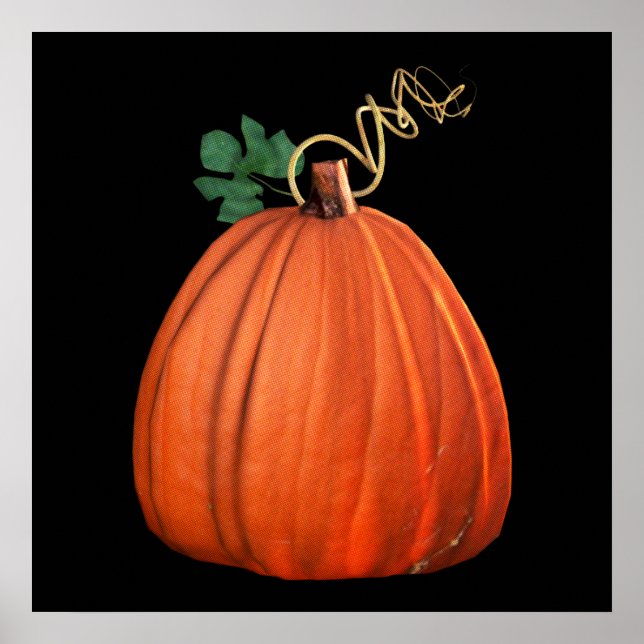 Póster Gran Calabaza Naranja Whimsical (Frente)