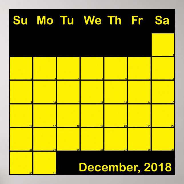 Póster Gran calendario de planificadores de diciembre de  (Frente)