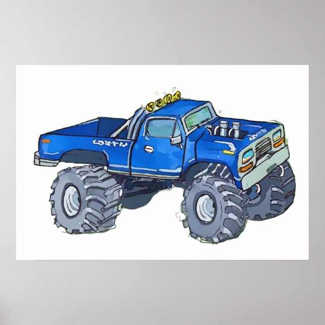 Póster Gran camión pickup (Frente)