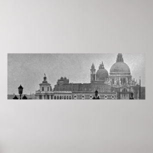 Póster Gran Canal Blanco Negro Venecia Italia Viajes