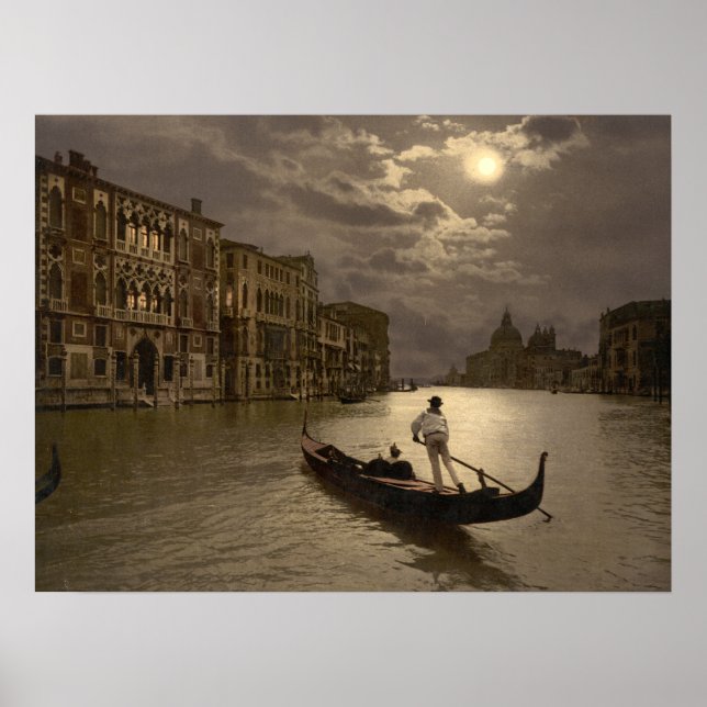 Póster Gran Canal de Moonlight II Venecia, archivo impres (Frente)