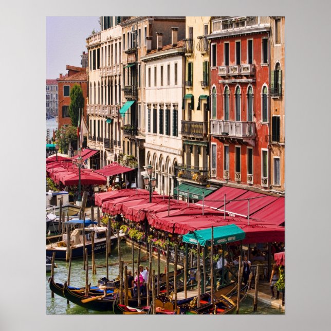 Póster Gran Canal de Venecia Italia con góndolas (Frente)
