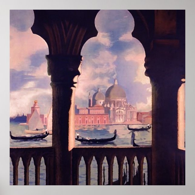 Póster Gran Canal Venecia Italia Viajes Artísticos (Frente)