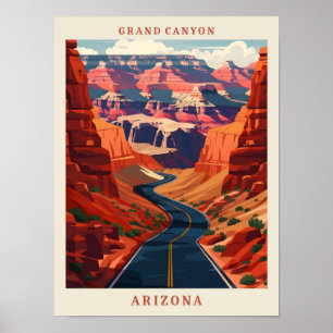 Póster Gran Cañón Arizona EEUU Elegante Viaje Vintage