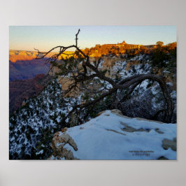 Póster Gran Cañón en invierno con vistas a la nieve de El