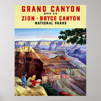 Póster Gran Cañón ~ Poster Viajero Vintage.