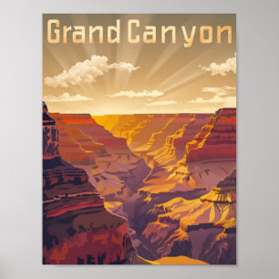 Póster Gran Cañón USA Vintage Famoso Travel Place