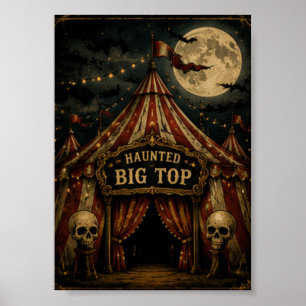 Póster Gran Carnaval de Halloween Vintage con Big Top Emb