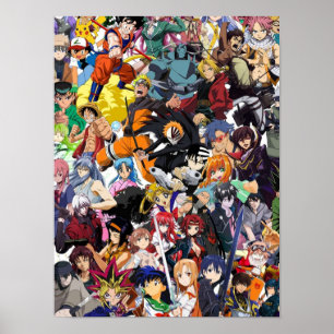 Póster Gran Collage de Anime