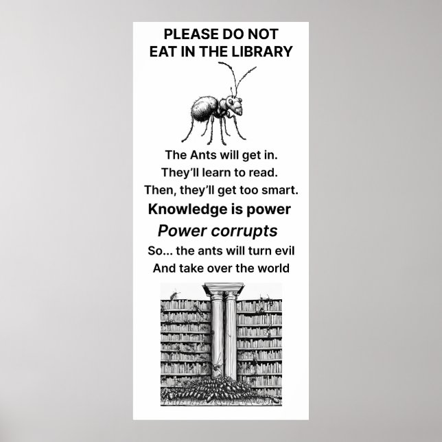 Póster Gran Comida En El Poster De La Biblioteca (Frente)