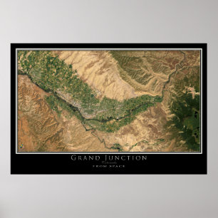 Póster Gran cruce de Colorado desde el mapa de satélites 