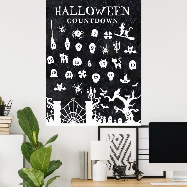 Póster Gran cuenta regresiva de Halloween (Oficina en casa)