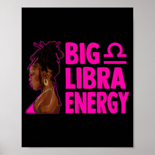 Póster Gran Cumpleaños de Energía de Libra Mujer con Loc