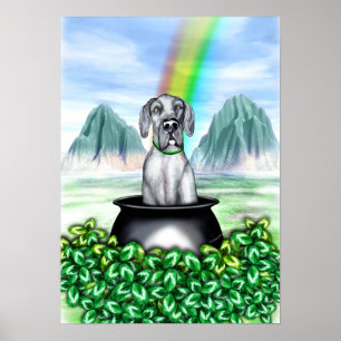 Póster Gran Dane Blue UC Pot O Gold