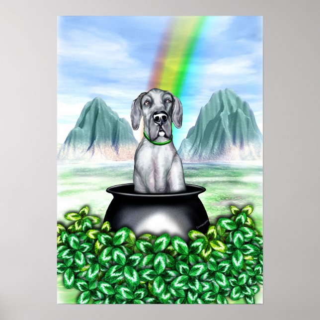 Póster Gran Dane Blue UC Pot O Gold (Frente)