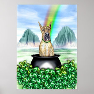 Póster Gran Dane Brindle Pot O Gold