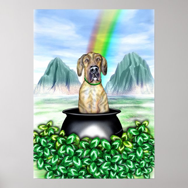 Póster Gran Dane Brindle UC Pot O Gold Poster (Frente)