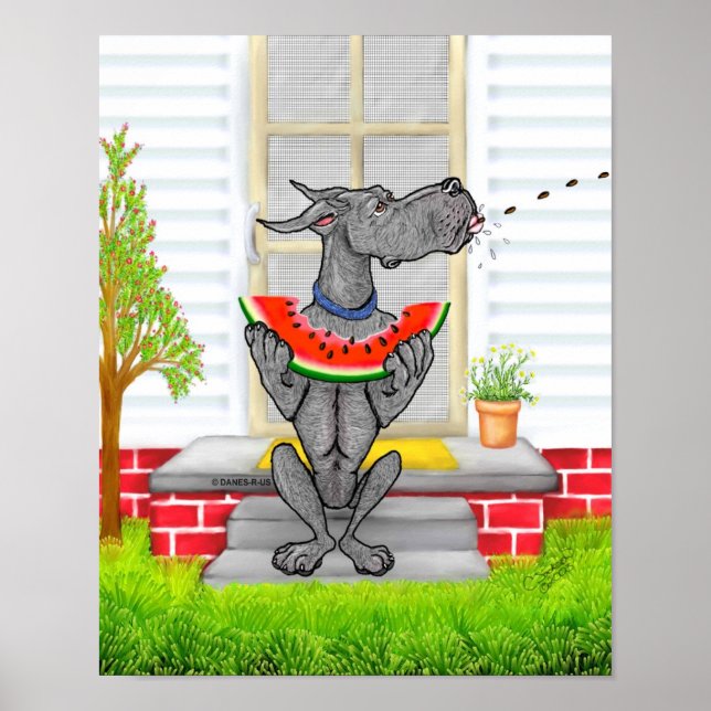 Póster Gran dane SPIT Black (Frente)