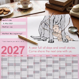 Póster Gran Danés Calendario de Mensaje Oculto 2027
