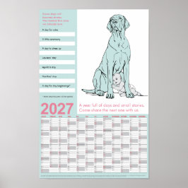 Póster Gran Danés Calendario de Mensaje Oculto 2027