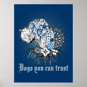 Póster Gran Danés Corazón Negro
