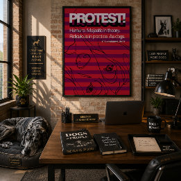 Póster Gran Danés Protesta Los Humanos Son Ridículos