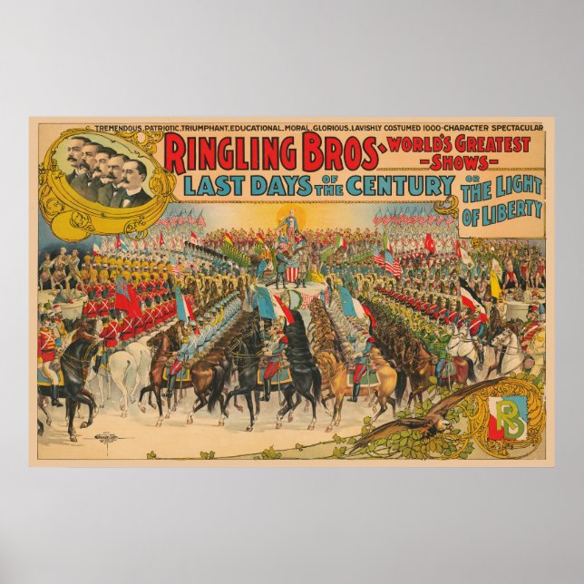 Póster Gran Desfile Con Hombres Con Uniformes A Caballo (Frente)