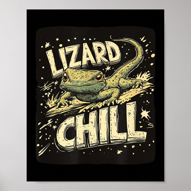 Póster Gran Discurso De Lizard Chill Para Niños Y Chicas (Frente)