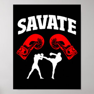 Póster Gran diseño de boxeo Savage Kick Mma Kickboxing