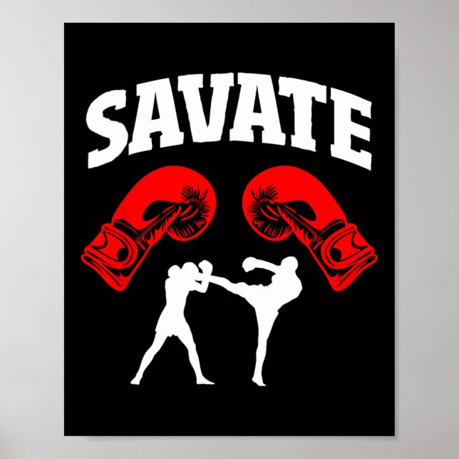 Póster Gran diseño de boxeo Savage Kick Mma Kickboxing (Frente)