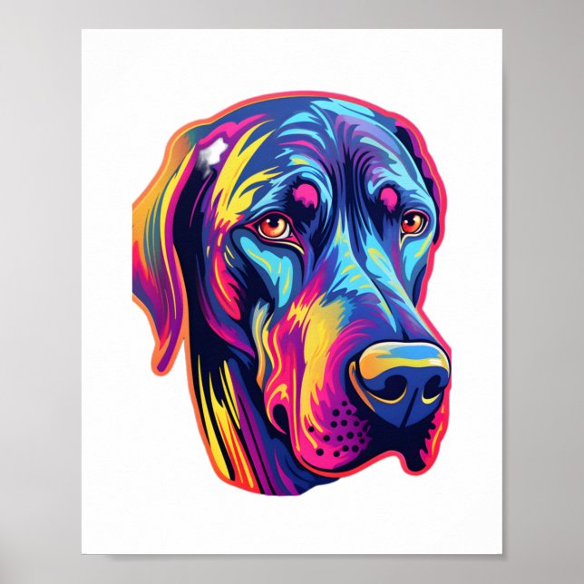 Póster Gran diseño de dane neón (Frente)