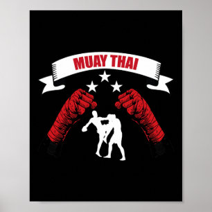 Póster Gran diseño de lucha de Muay Thai Entrenamiento de