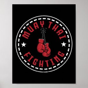 Póster Gran diseño de lucha de Muay Thai Kickboxer Mma Tr