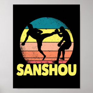 Póster Gran diseño Sanshou Kickboxing chino artes marcial