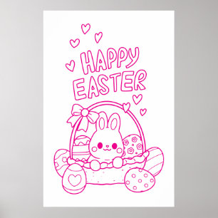 Póster Gran diversión de colorear de Pascua - Perfecto pa