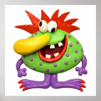 Póster Gran Ducha de Nursery para Bebé Niño Monstruo de N