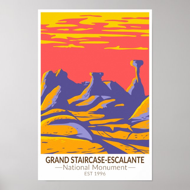 Póster Gran Escalera Escalante Monumento Nacional Utah (Frente)