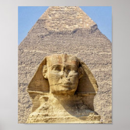 Póster Gran Esfinge de Giza & pirámides Antiguo Egipto