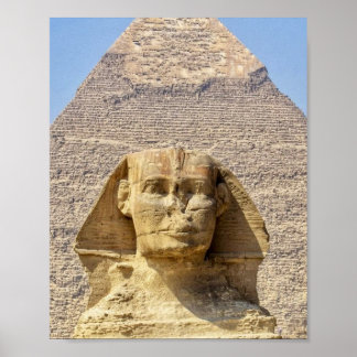 Póster Gran Esfinge de Giza & pirámides Antiguo Egipto 