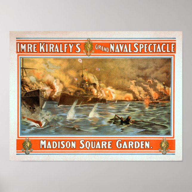Póster Gran Espectáculo Naval Jardín de la Plaza Madison (Frente)