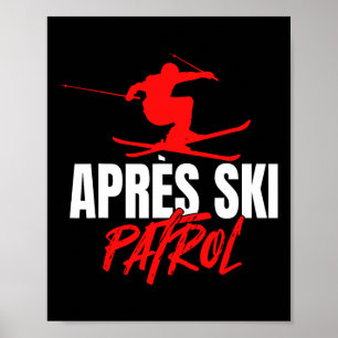 Póster Gran esquiador Ropa de patrulla de esquí retro de 