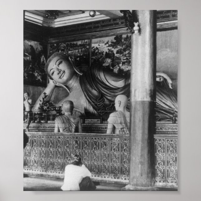 Póster Gran estatua de Buda en Tailandia (Frente)