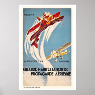 Póster Gran Evento de Propaganda Aérea Exposición Vintage