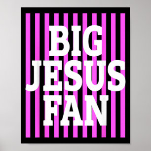 Póster Gran fan de Jesús a rayas Gran fan de Jesús Preppy