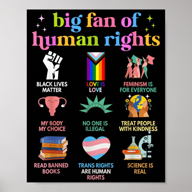 Póster Gran fan de la declaración de igualdad de derechos (Frente)
