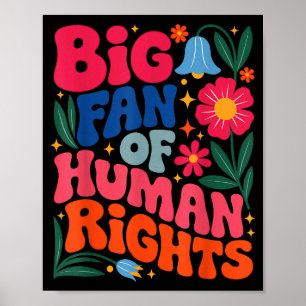 Póster Gran fan de los derechos humanos Boho floral 